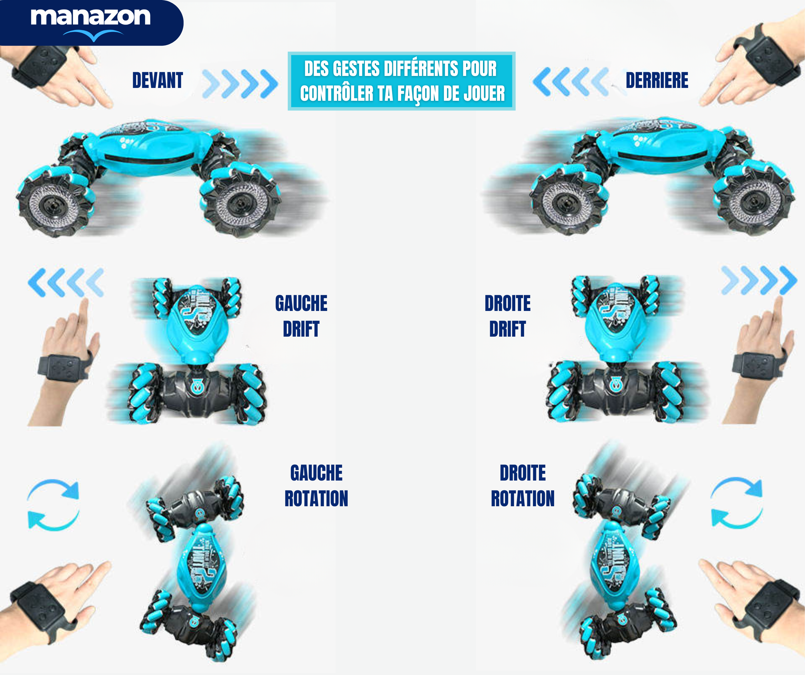 STUNT CAR- Voiture télécommandée avec poignet et standard