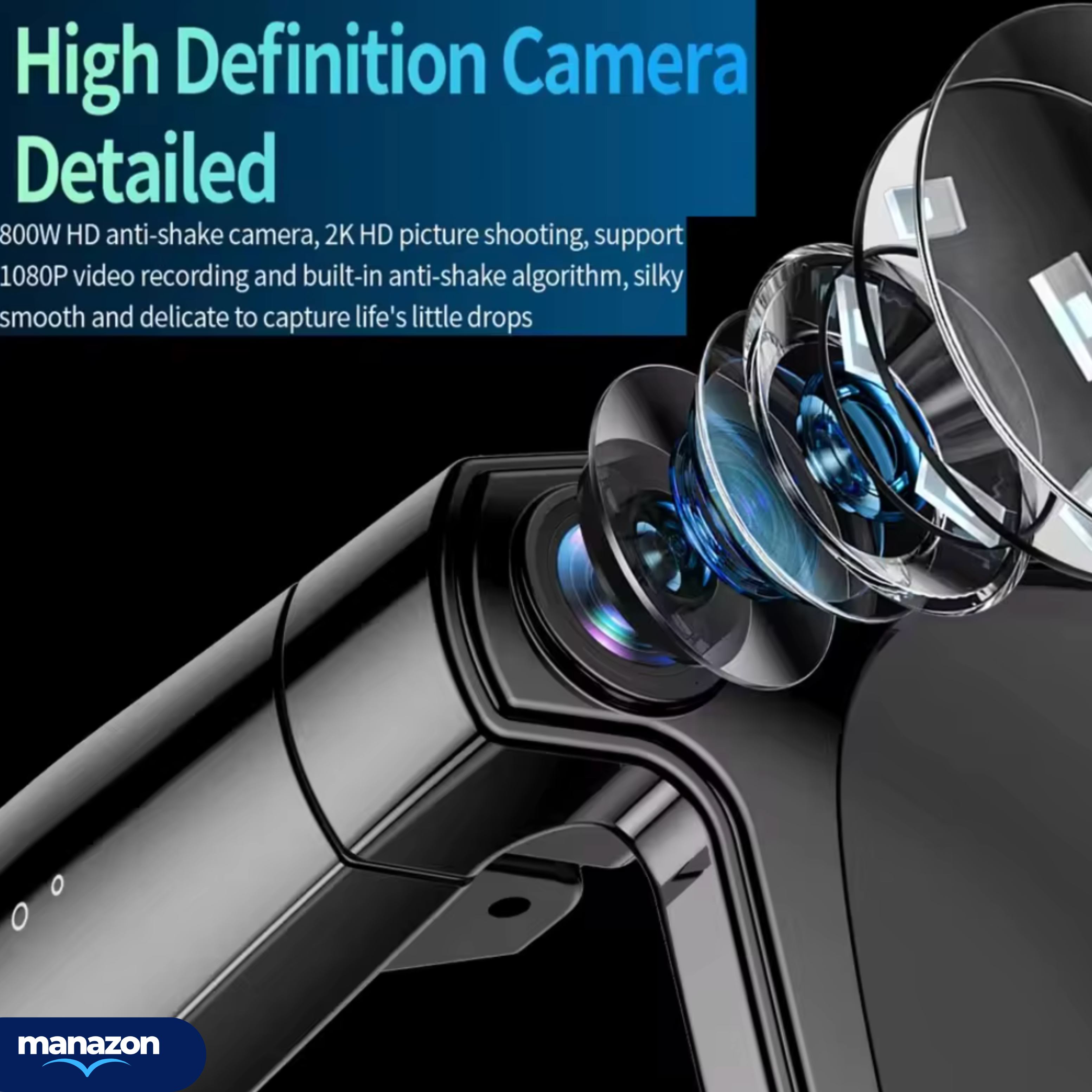 SMART PRO CYAN - Lunettes intelligentes IA , Camera intégré , musique, appels