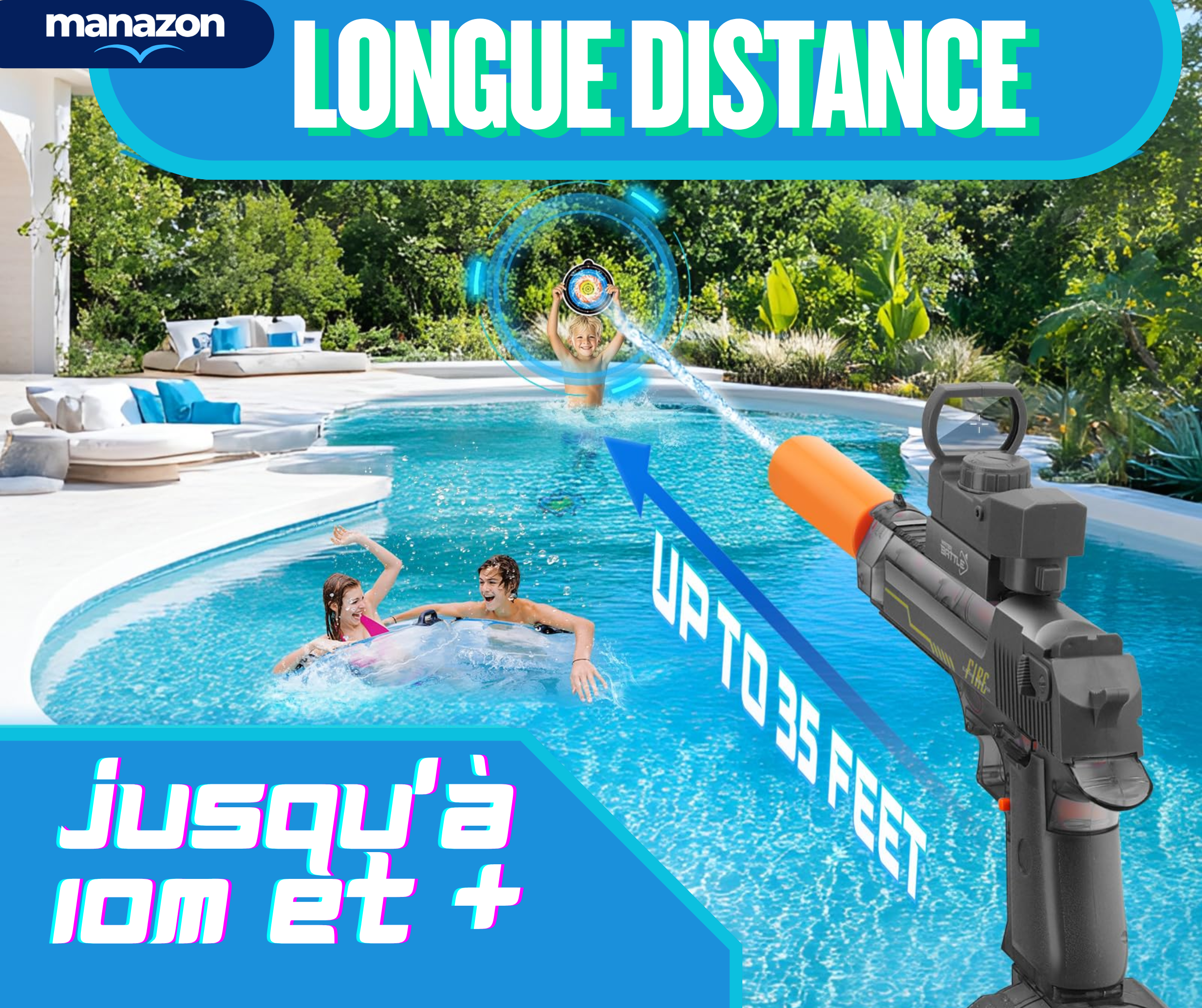 WATER GUN Pistolet à eau automatique avec mitraillette