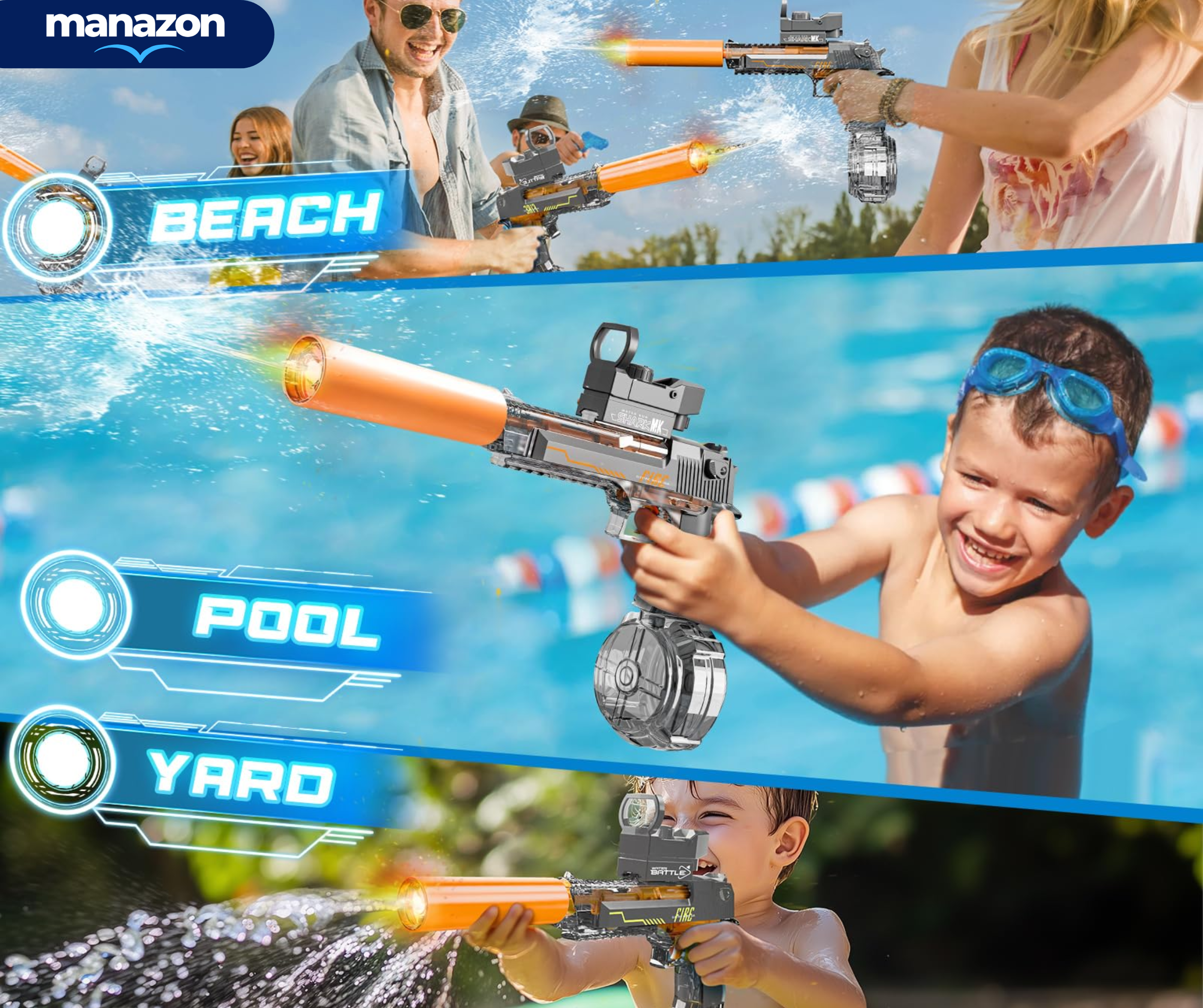 WATER GUN Pistolet à eau automatique avec mitraillette