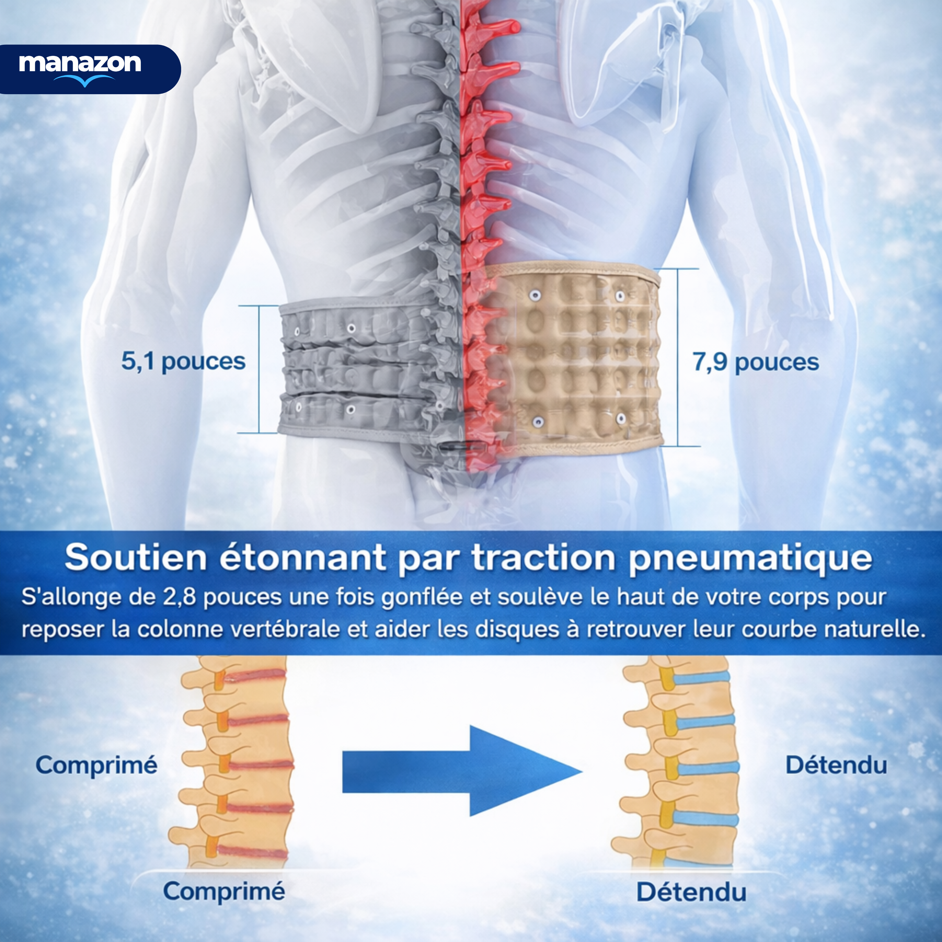 SOLID BELT - Ceinture lombaire gonflable libération lombaires