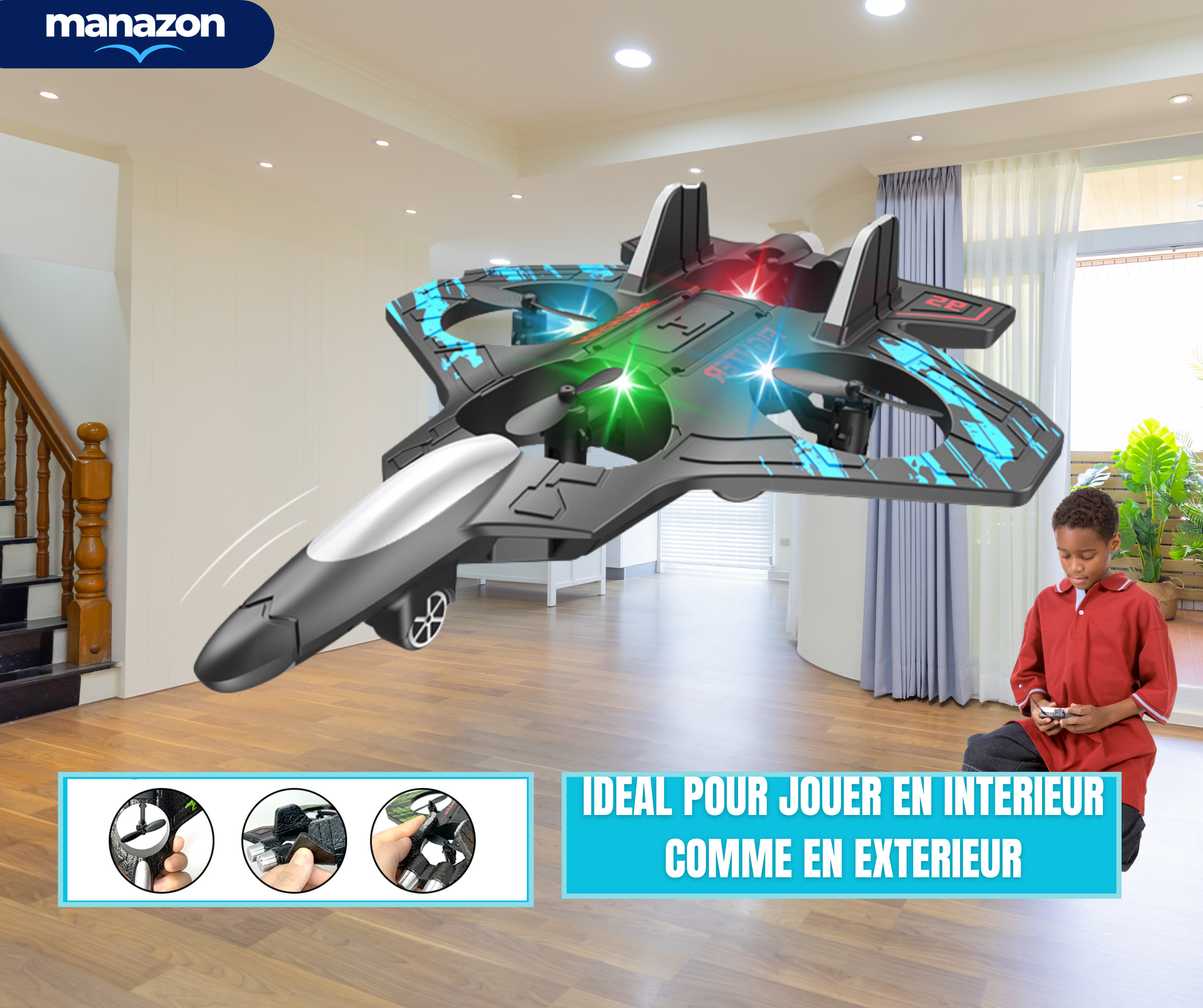 AEROFLY HOME Avion drone jouet intérieur et extérieur