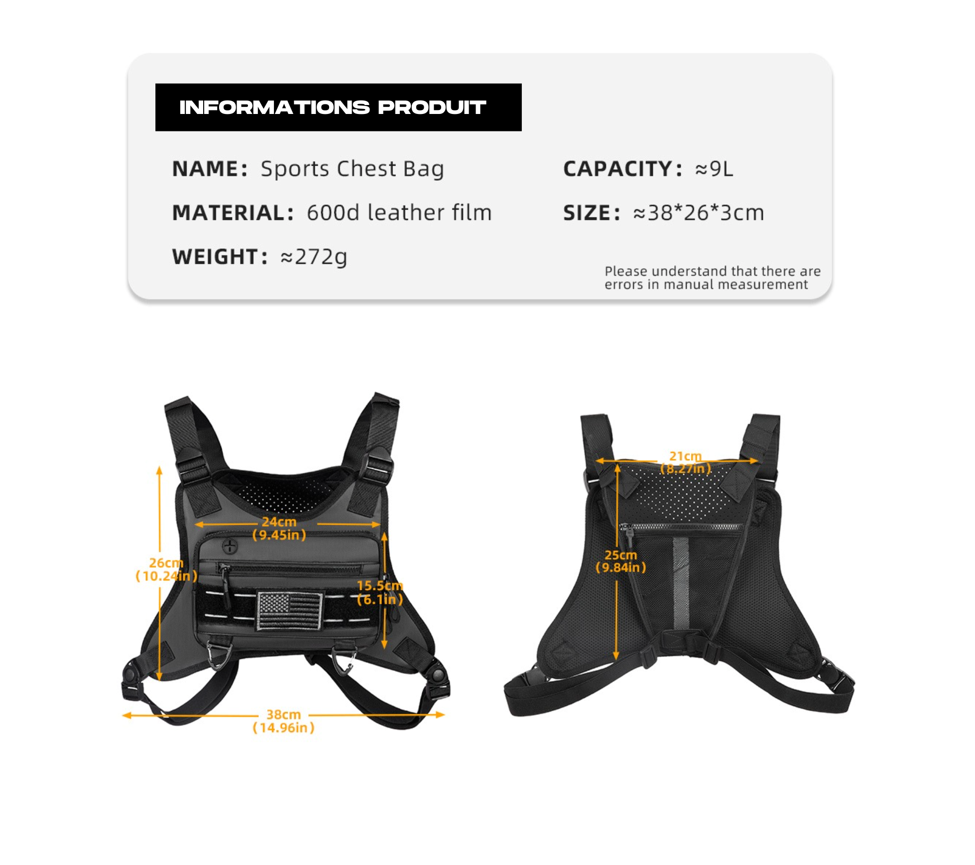 CHEST BAG MULTIFONCTIONS