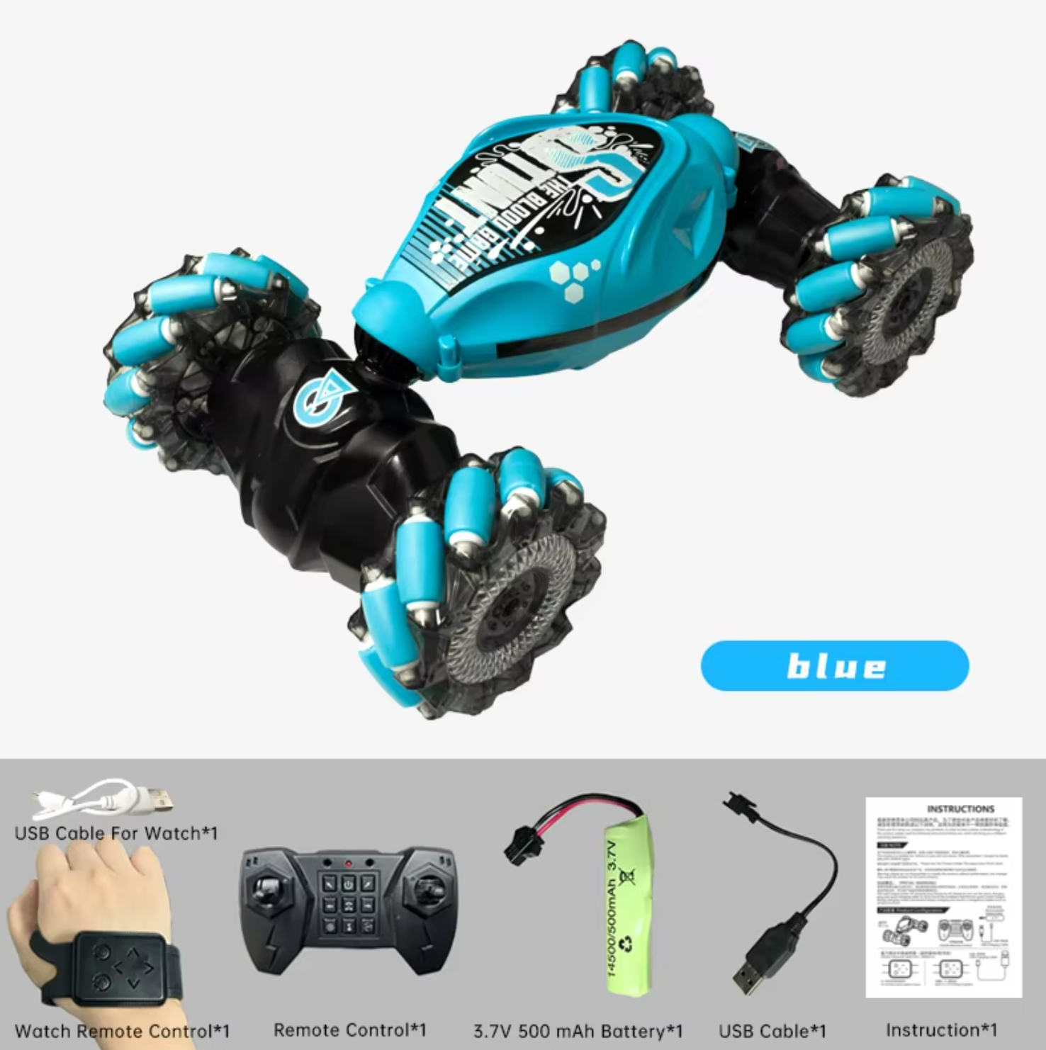 STUNT CAR- Voiture télécommandée avec poignet et standard