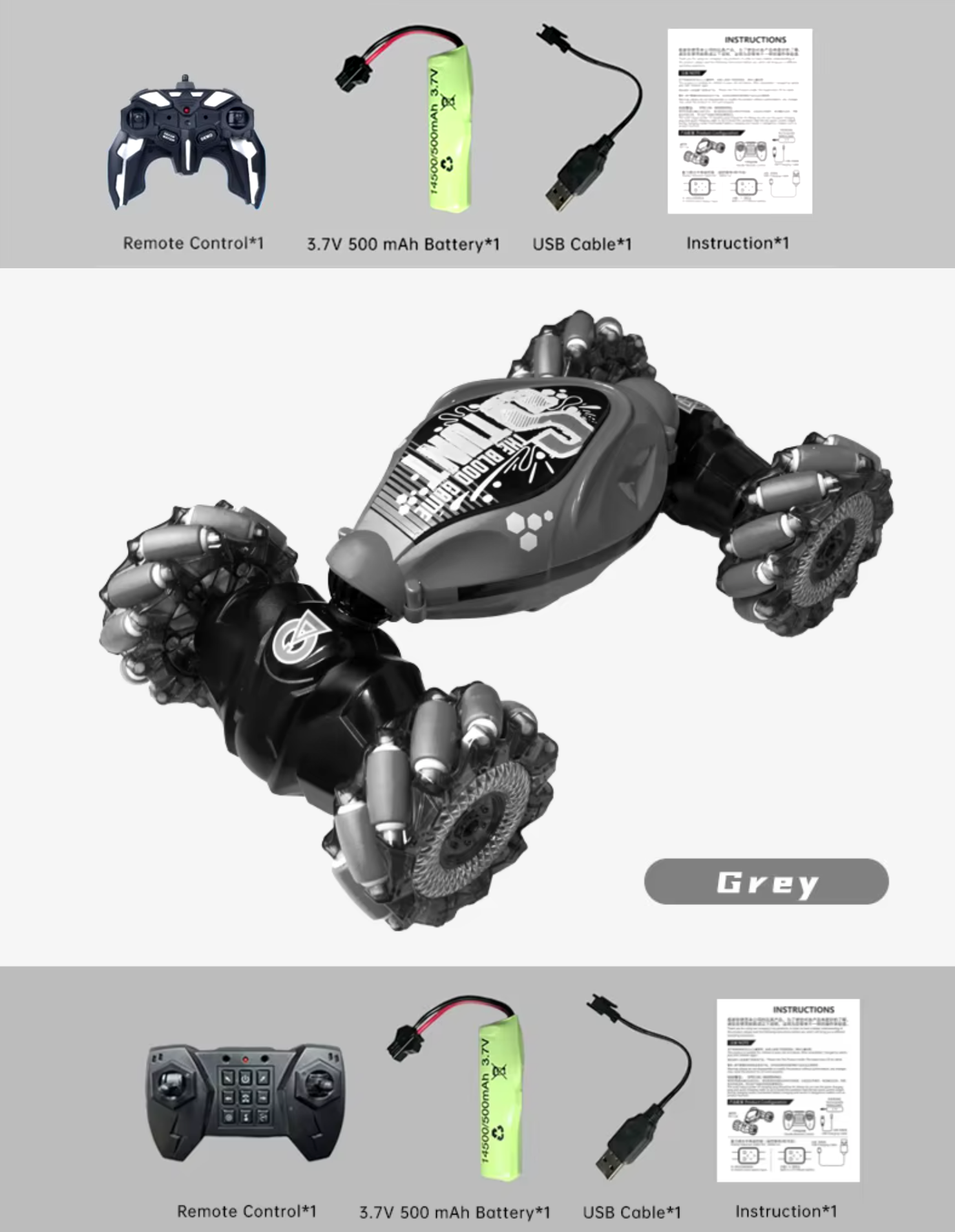 STUNT CAR- Voiture télécommandée avec poignet et standard