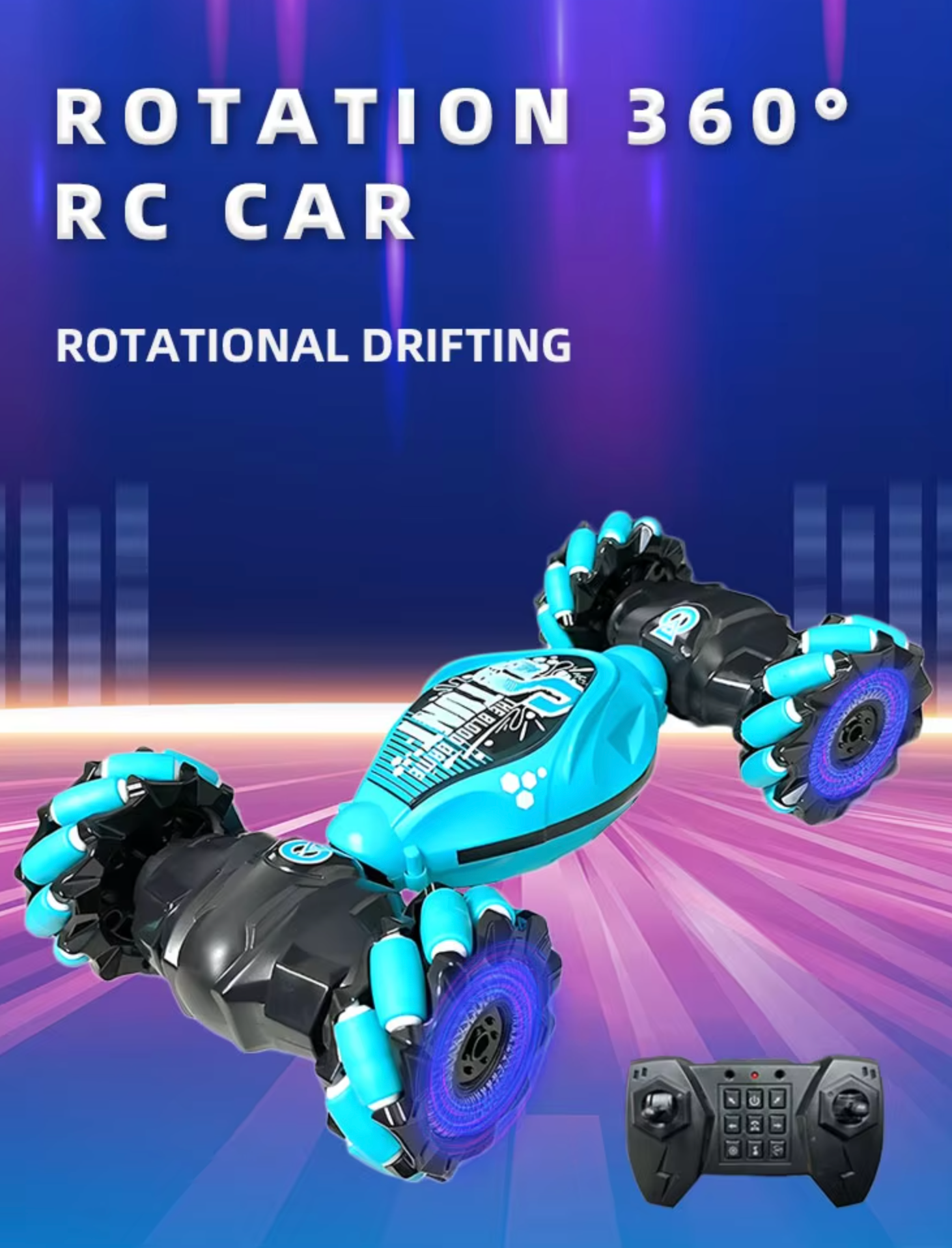 STUNT CAR- Voiture télécommandée avec poignet et standard