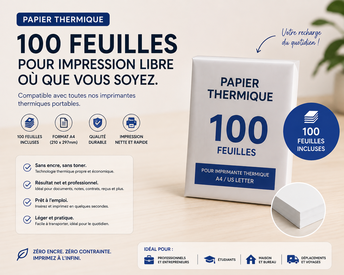 PAPIER THERMIQUE- PRINTER PRO