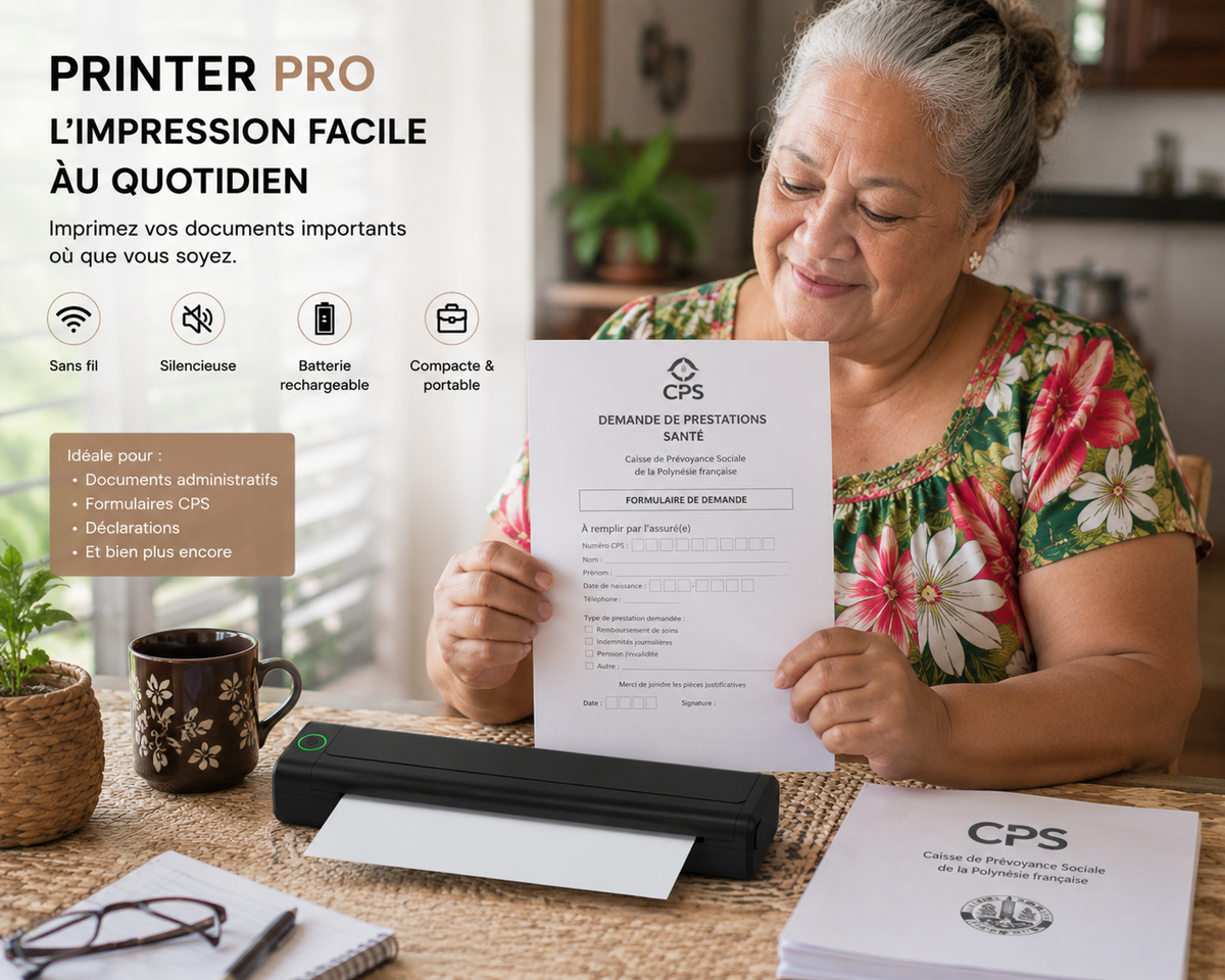 PRINTER PRO-Imprimante thermique portable + 50 feuilles vierges