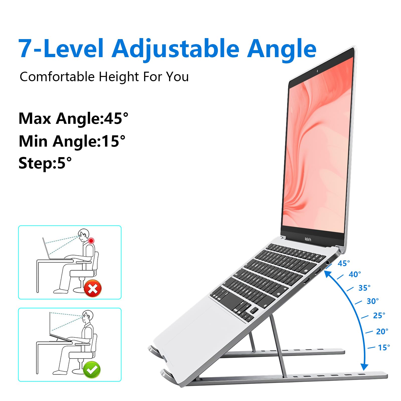 FLEXLIFT - Support ordinateur Aluminium, correction de posture