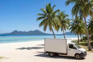 vierge avec des cocotiers comme en polynesie